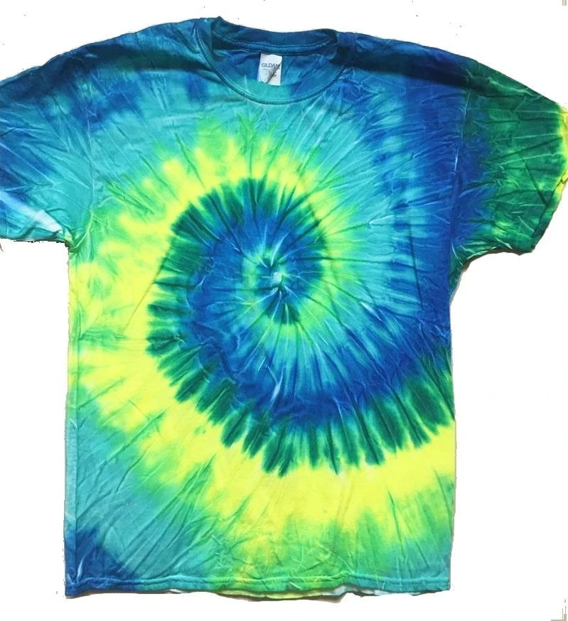 SMALL YELLOW SEAFOAM TYE DYED SHORT SLEEVE TEE SHIRT hippie die #504
