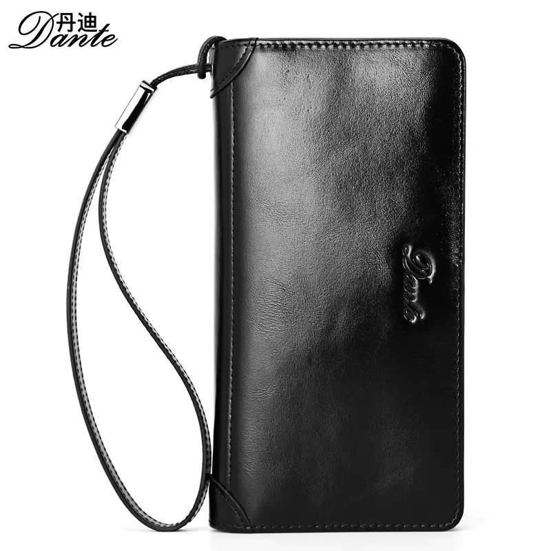 

Dante Men Leather Brand Wallets Vintage Casual Genuine Cowhide Long Clutch Wallet Male Phone Pocket Pouch , Carteira Masculina