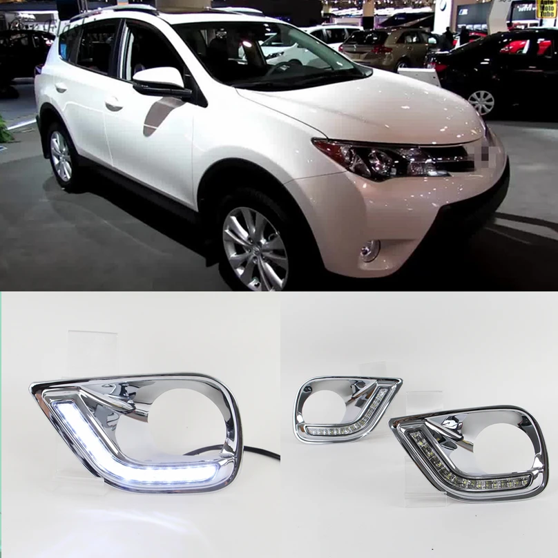 Car Flashing 1 set For Toyota RAV4 2013 2014 2015 2016 LED DRL Daytime