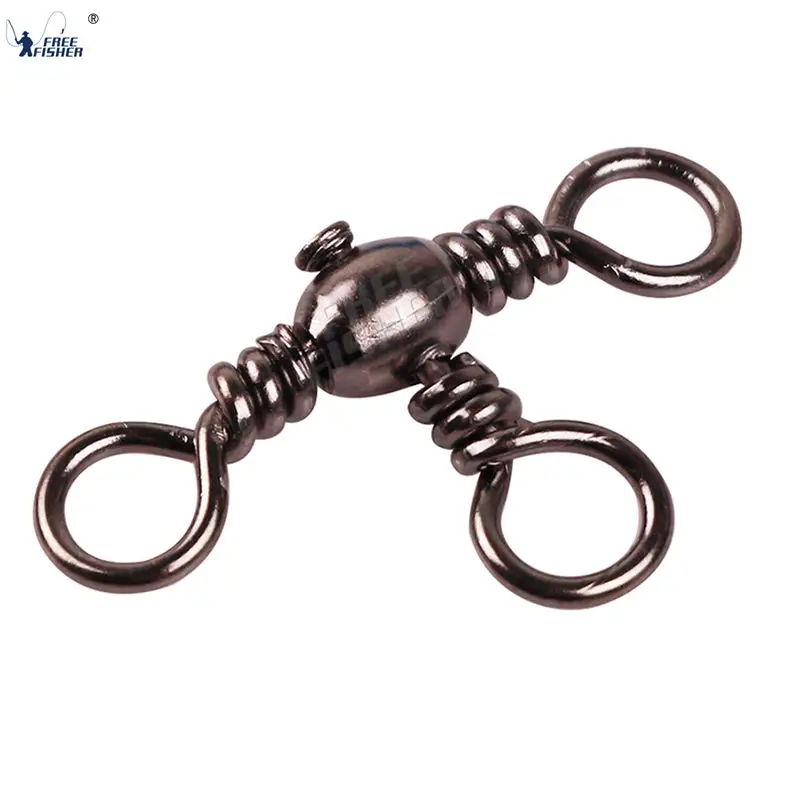 Free Fisher 50 шт./компл. вращающийся Вертлюг 1/0 твердые кольца из нержавеющей