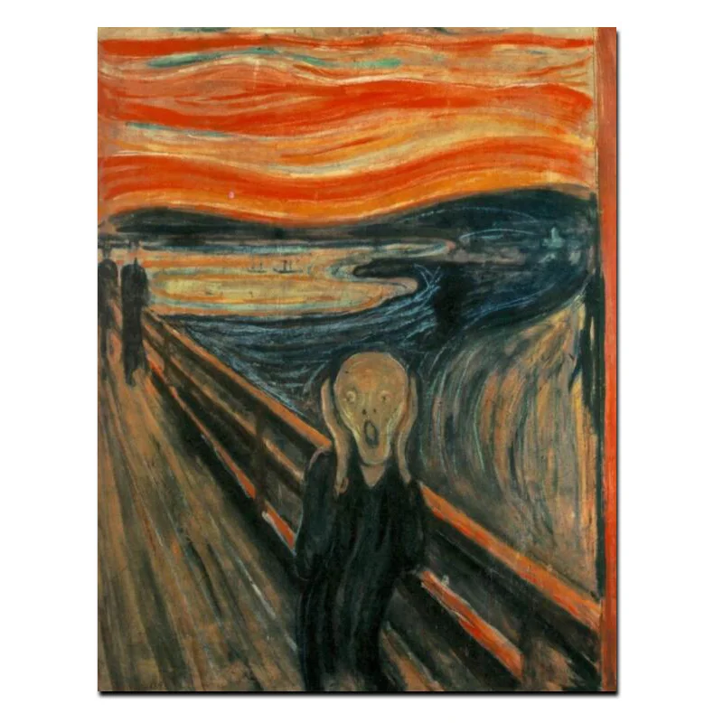 Edvard Munch крик Классическая абстрактная живопись маслом на холсте художественные плакаты и печать, Картина Настенная для гостиной Куадрос Декор