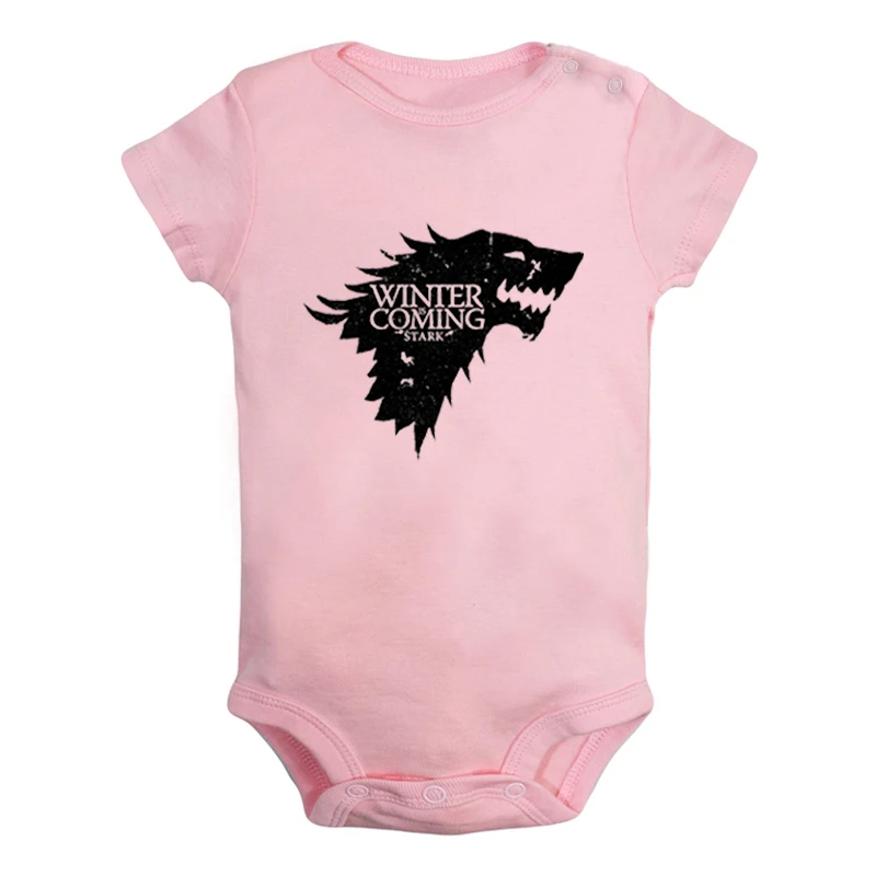 Game of Thrones House Stark Direwolf Winter Is Coming Design Newborn Girls Outfits Jumpsuit Print Infant Bodysuit Clothes - Цвет: JaBaby912PD