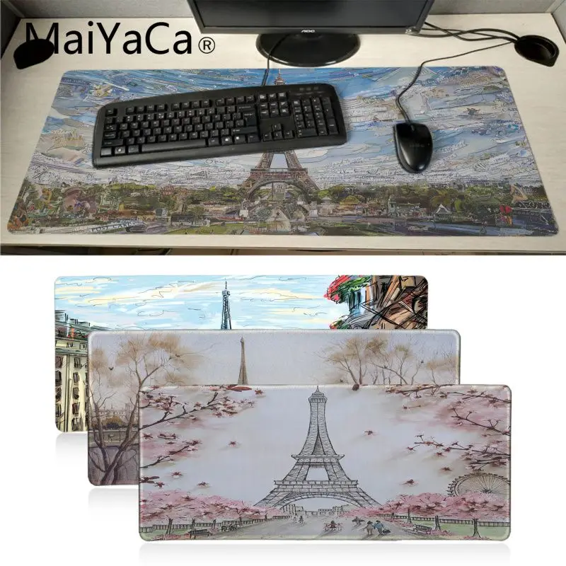 MaiYaCa Cool Eiffel Tower уникальный Настольный коврик игровой для мыши большой с