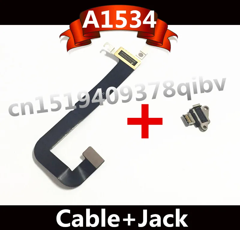 

Free Shipping 12" Laptop For Macbook A1534 821-00077-A USB-C Connector Board DC Jack With Cable 2015 Year
