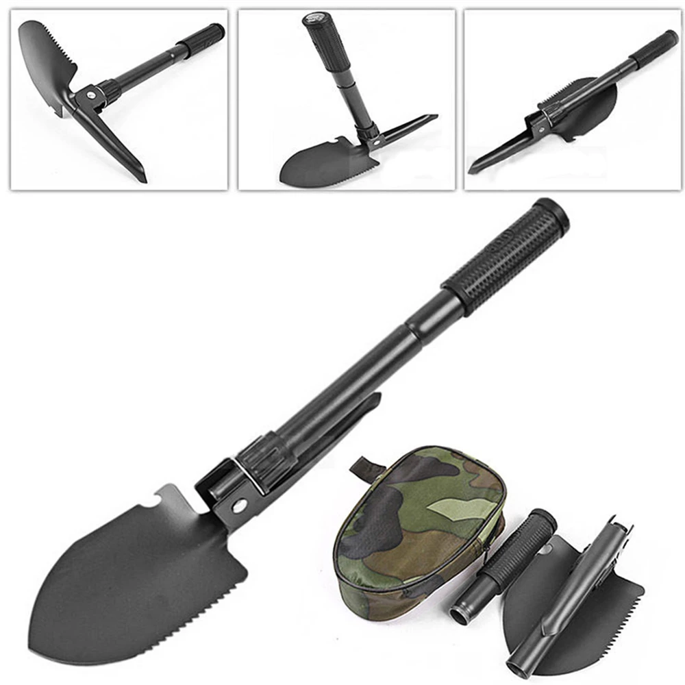 Outlife Multi function Military Portable Folding Camping Shovel Survival Spade Trowel Dibble Pick Emergency Garden Outdoor