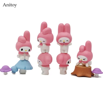 

Anime Cartoon My Melody Cute Bunny series melody Mushroom PVC Figure Collectible Model Toy 1-4cm