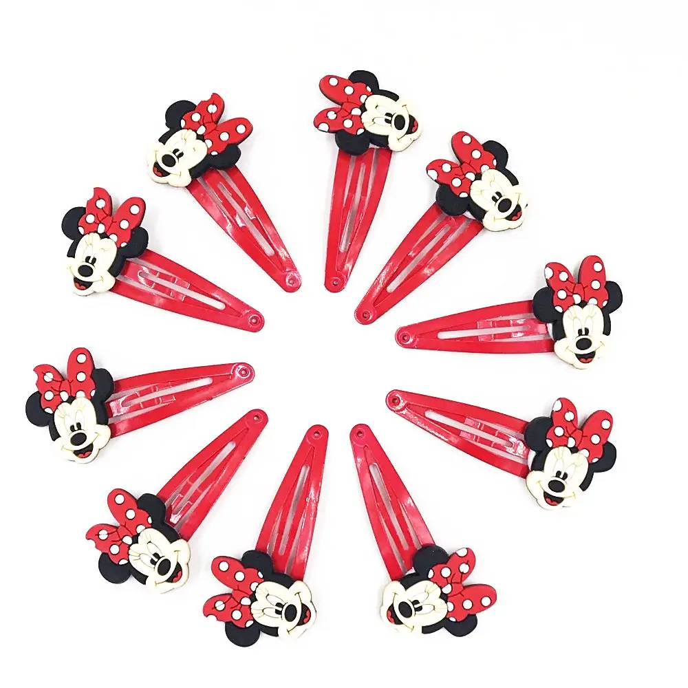 

10pcs Cute Cartoon Mickey Minnie Girls Hair pins Baby Kids Hair clips Headwear Hair Accessories Children Party Gifts