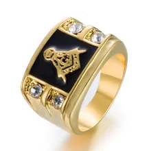 Мужские кольца ювелирные изделия Масонство масонское кольцо сплав кубический цирконий группа