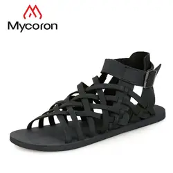 MYCORON 2018 новые поступления красивый роскоши Мужская обувь Открытая Летняя обувь сандалии модные популярные мужские сандалии Sandalen Heren