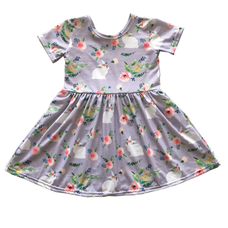 

hot sale high quality cotton kids girls clothing wholesale baby girl Easter days boutique dress