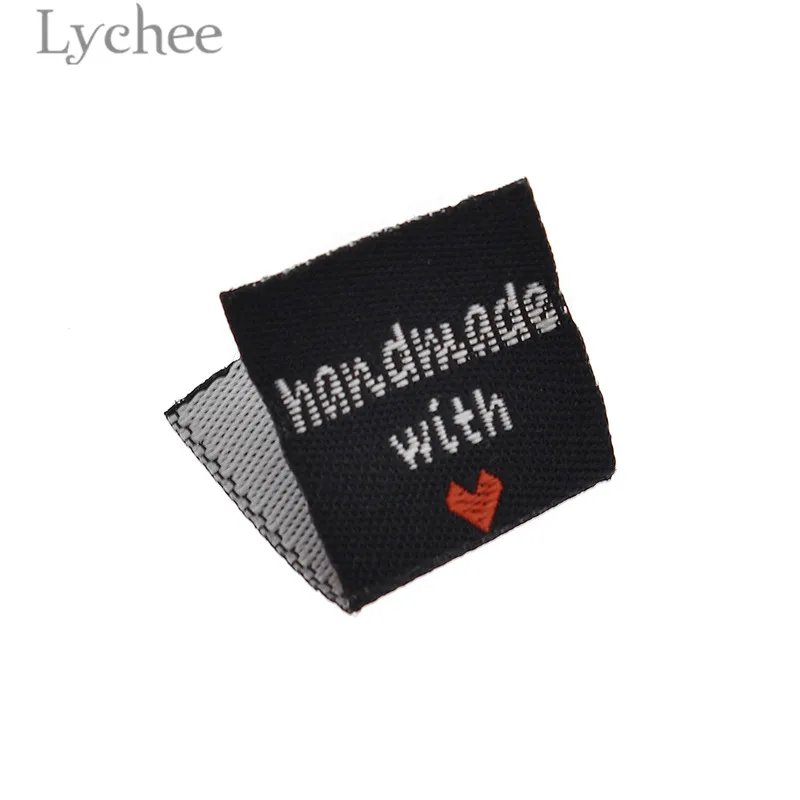 Lychee 100 шт ручной работы с любовью Одежда Этикетки ярлыки с тиснением DIY этикетки типа «флажок» для швейных аксессуаров