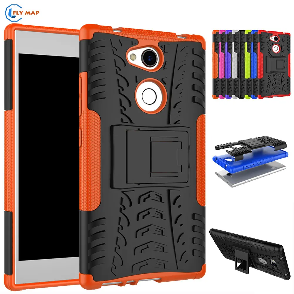 Coque For Sony Xperia L2 LTE H3311 H3321 Plastic Box TPU Phone Bracket Case For Sony Xperia L 2 H4311 H4331 Armor 2 in 1 Cover