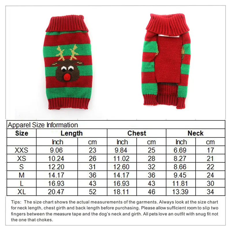 Свитер для собаки abrlo, Рождественский Красный пуловер Санта-Клауса, одежда для собак, Рождественский олень, зимние свитера для собак для маленьких собак - Цвет: red D