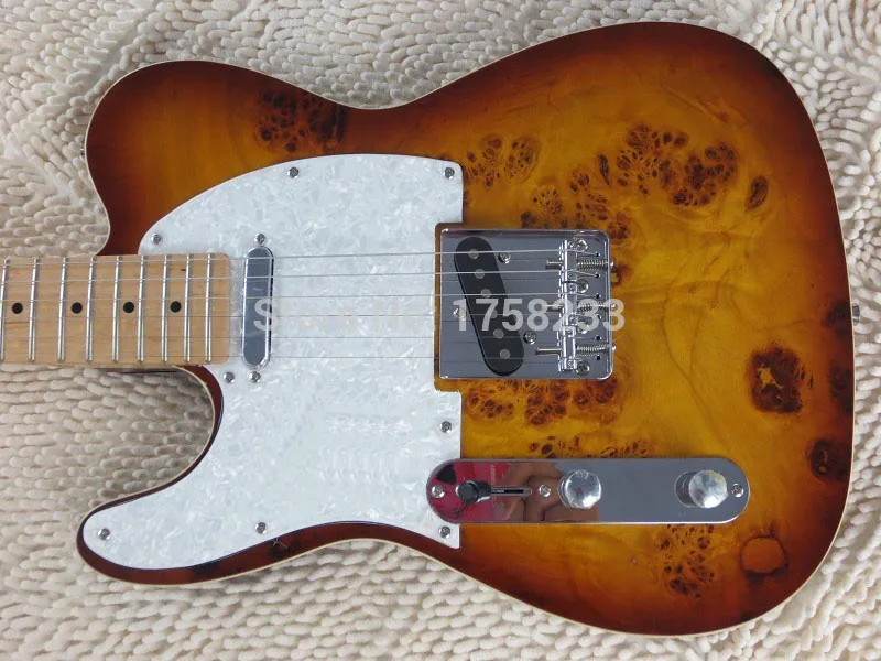 

. Free Shipping Top Quality Maple fingerboard F Left Handed Telecaster Sunburst Electric Guitar White Guard Board