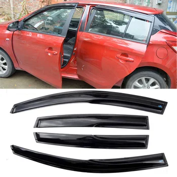 

4pcs Windows Vent Visors Rain Guard Dark Sun Shield Deflectors For Toyota Yaris 2014