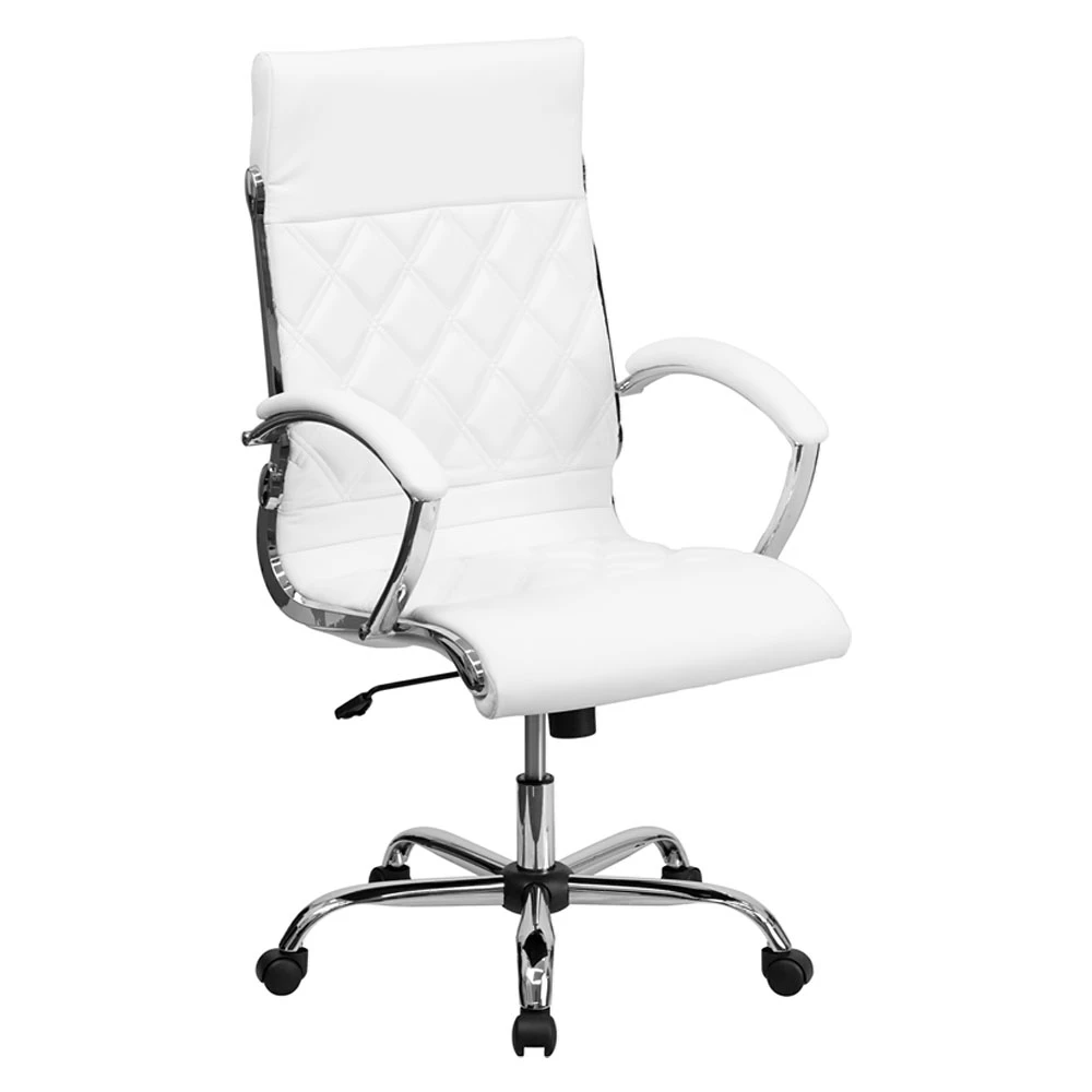 Flash Furniture High Back Designer White Leather Executive Office Chair with Chrome Base [GO-1297H-HIGH-WHITE-GG]