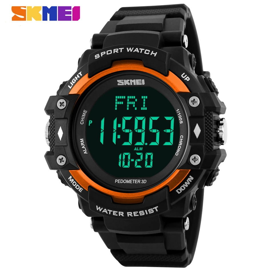 

Men Sports Watches SKMEI Brand Men's 3D Pedometer Heart Rate Monitor Calories Tracker Digital Watch Man Military Outdoor Clock