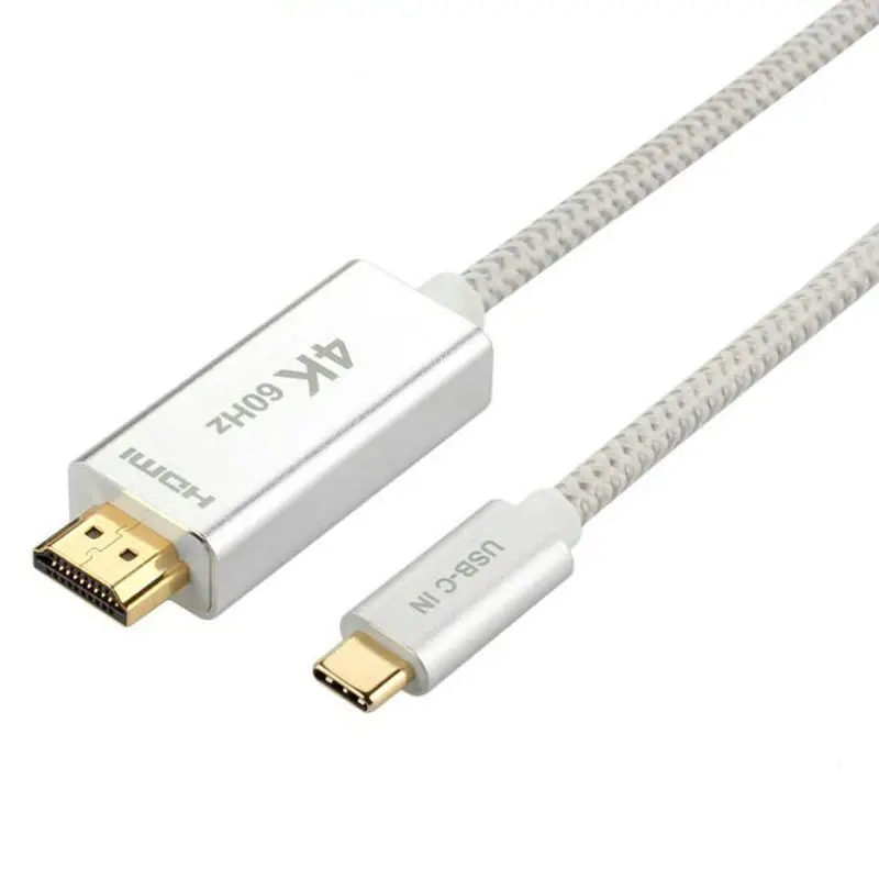 High Quality Braided 4K USB C USB 3.1 Type C to HDMI Cable adapter free