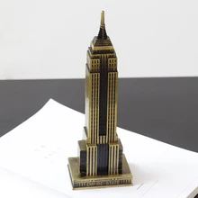 El edificio Empire State modelo Vintage estilo de construcción de hierro manualidades adorno de sobremesa de oro