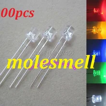 1000 шт, 5 мм красный желтый синий зеленый белый плоский Топ светодиодный широкоугольный яркий светодиодный s 200 шт каждый цвет