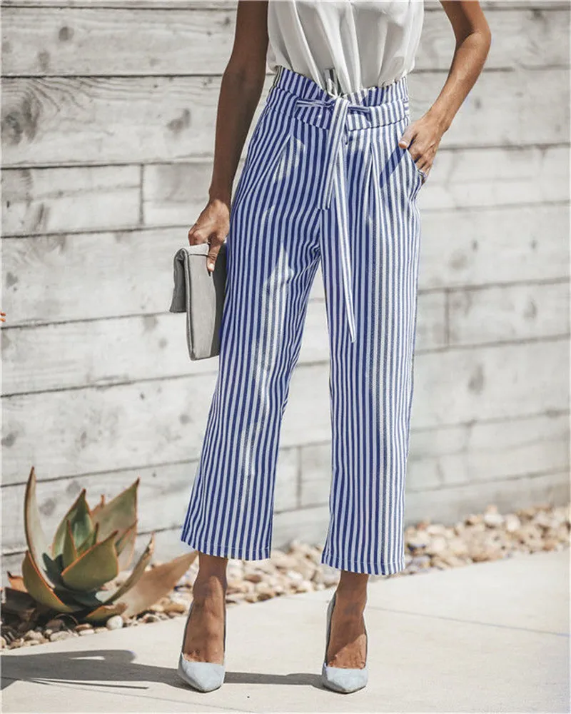 Women's OL Office Loose Stretch High Waist Casual Wide Leg