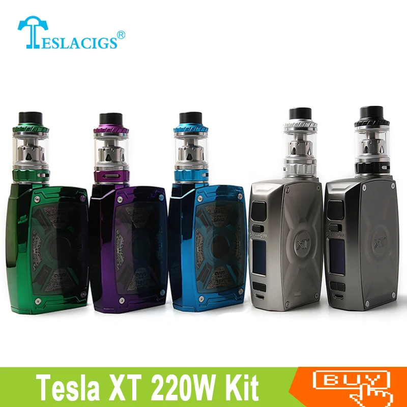 

Original Tesla XT Vape Kit 220W TC Vape Mod with tallica mini atomizer tank 4ml teslacigs XT Box Mod electronic cigarette Kit