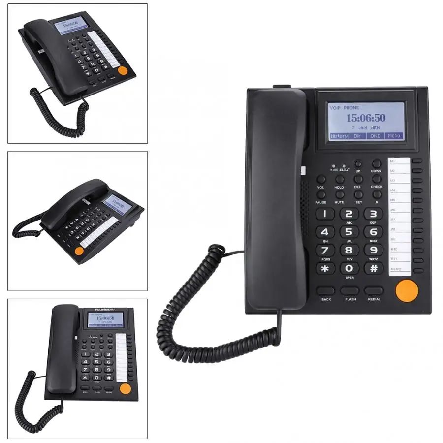 Проводной телефон KX-883CID двухпортовый удлинитель проводной телефон с громкой связью с четким телефоном с автоответчиком