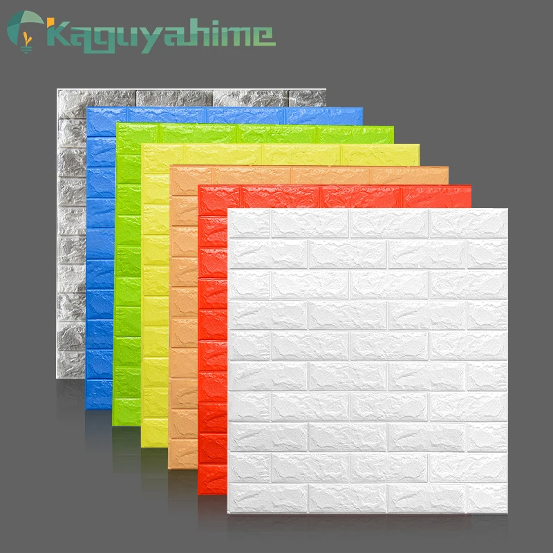Kaguyahime 3D خلفيات DIY الرخام ملصقا ملصقات مقاومة للماء المنزل الجدار ورقات ديكور غرفة الاطفال 3D ذاتية اللصق خلفيات الطوب