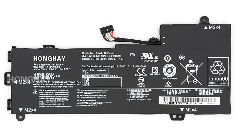 HONGHAY L14L2P22 Bateria Do Portátil para LENOVO