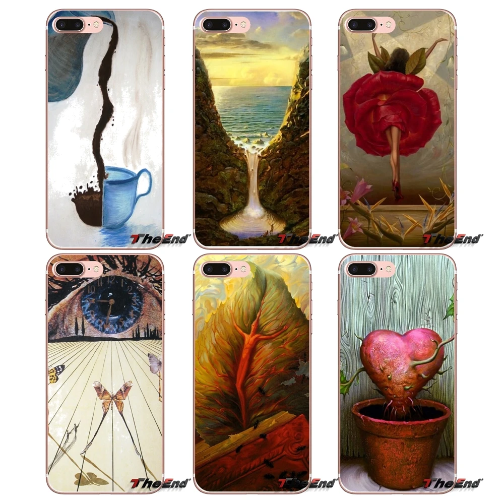 Мягкий чехол для iPhone X 4 4S 5 5S 5C SE 6 6S 7 8 Plus Samsung Galaxy J1 J3 J5 J7 A3 A5 2016 2017 Les Moulins de Vladimir Kush |