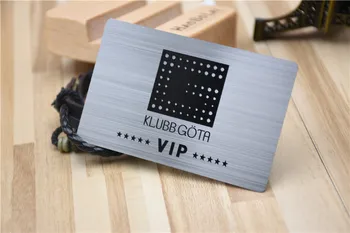 

Business metal card Silver brushed stainless steel metal card silkscreen print black free design free shipment directly factory