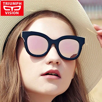 

TRIUMPH VISION Mirrored Sunglasses Women Luxury Brand Designer Vintage Sun Glasses for Women Shades Gafas Oculos de sol Feminino