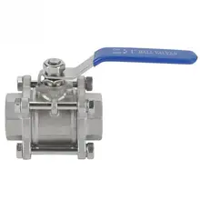 Соленоидный клапан 304 шаровой клапан из нержавеющей стали из трех частей полный порт шаровой клапан без штока " NPT 1000WOG valvola