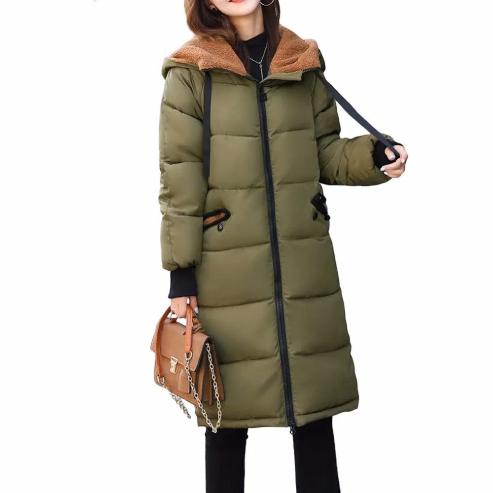 Women Winter Coat Womens Long Down Coats Outerwear Parka Jacket Hooded ...