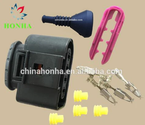 

Free shipping 8 sets 4 pin 4B0973724 Auto Coil Connector Repair For A4 A6 1J0 973 724 1J0973724 with rubber cover