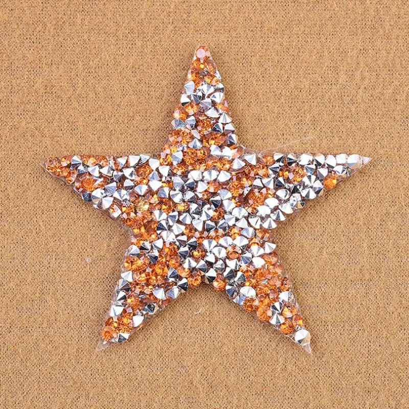 1 шт. 6 см красочные сверлильные звезды вышитые патчи железа на патчи для одежды DIY полосатая одежда наклейки пользовательские значки