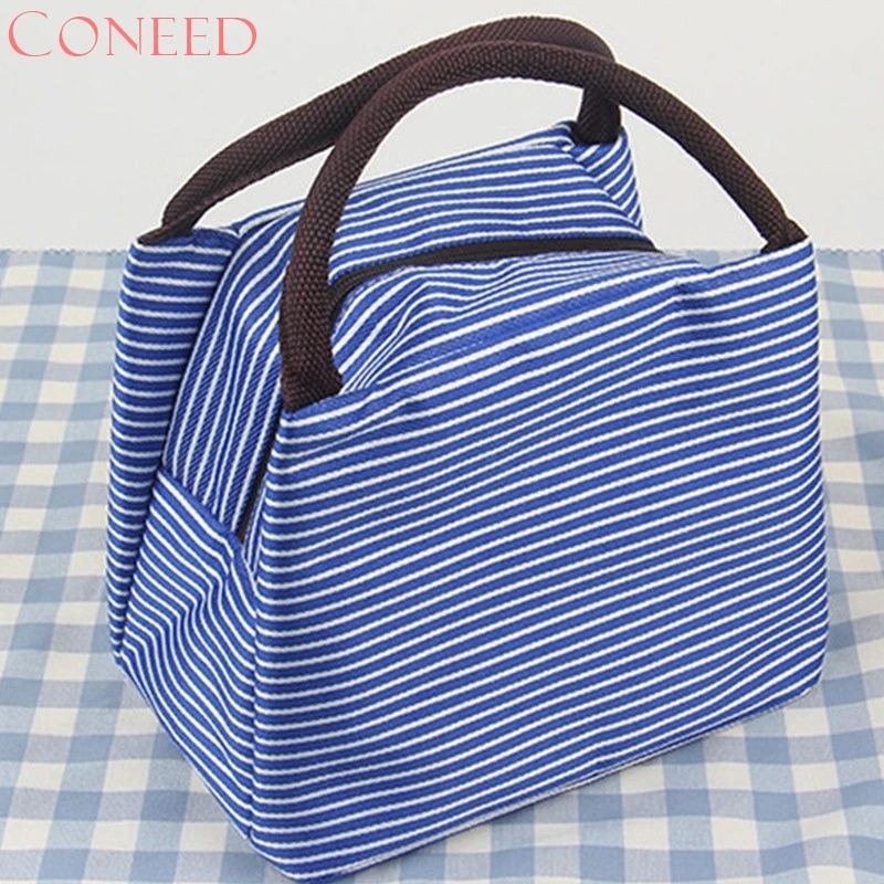 Coneed Striped Cold изоляции мешок толще удар пакет льда студент Портативный Коробки для обедов сумка sep14 r30