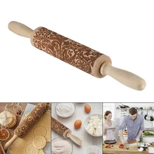 Горячая деревянная Скалка тиснение Рождество выпечки печенье бисквит Фондант инструмент