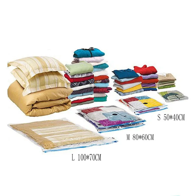 GQIYIBBEI بلاستيك شفاف عالي الجودة التوقف الفضاء ختم أكياس تخزين بالتفريغ للملابس مضغوط المنظم حقيبة متعددة حجم