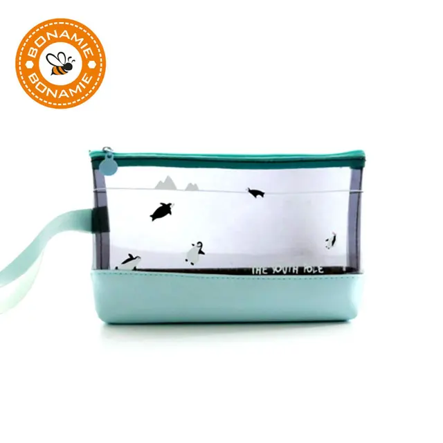 Bonamie Women Pvc Cosmetic Bag Cute Shark Penguin Bear Makeup Bonamie Women Pvc Cosmetic Bag Cute Shark Penguin Bear Makeup Lady Transpa Travel Toiletry Pouch