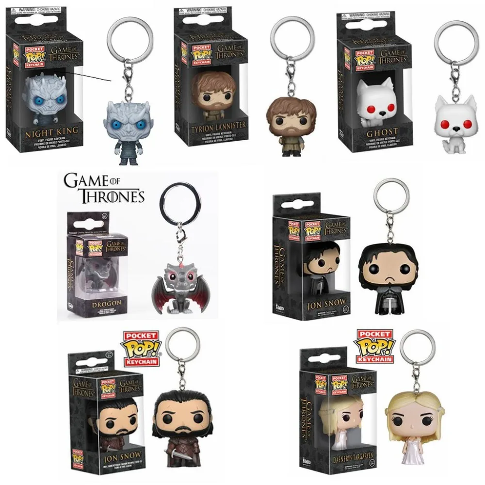 

Funko Pop Pocket Game of Thrones Keychain Jon Snow Daenerys Daenerys Targaryen Night King Ghost Drogon Action Figure Toys