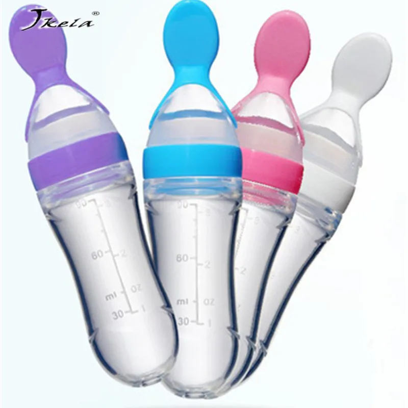 

2019Newborn Baby Bottle Leak-proof Food Dispensing Spoon 90ml Juice Cereal Feeding Bottle Spoon Supplement Rice Cereal Bottles