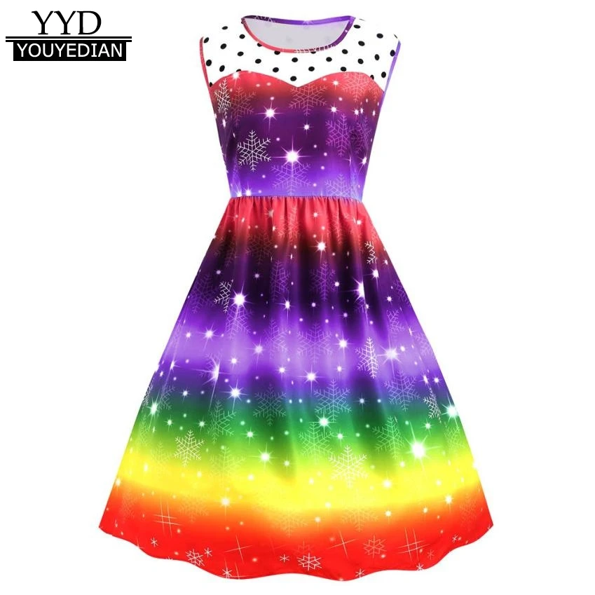 rainbow evening dress