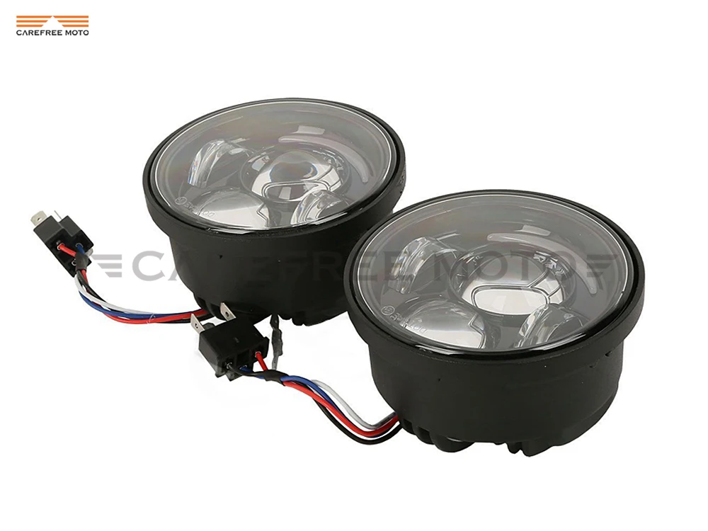 

4.65" Projector Motorcycle LED Lamps Headlights Front Lights case for Harley Fat Bob FXDF 2008-2016