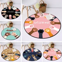 Круглый ковер с когтями из мультфильма «кошачий коготь», мягкие коврики для гостиной/спальни, коврики с рисунком собачьей лапы, Детская игровая палатка, коврик для пола, компьютерное кресло, ковер