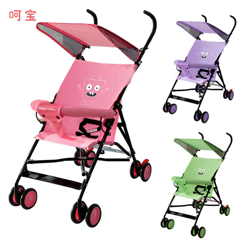 

Small Baby Stroller Super Light Portable Travel Umbrella Wagons Cartoon Baby Trolley Buggy Folding Four Wheels Baby Carriage