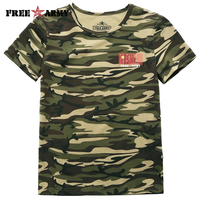 Children’s Kids Boys Army T-shirt Camouflage Short Sleeves Casual Summer Top