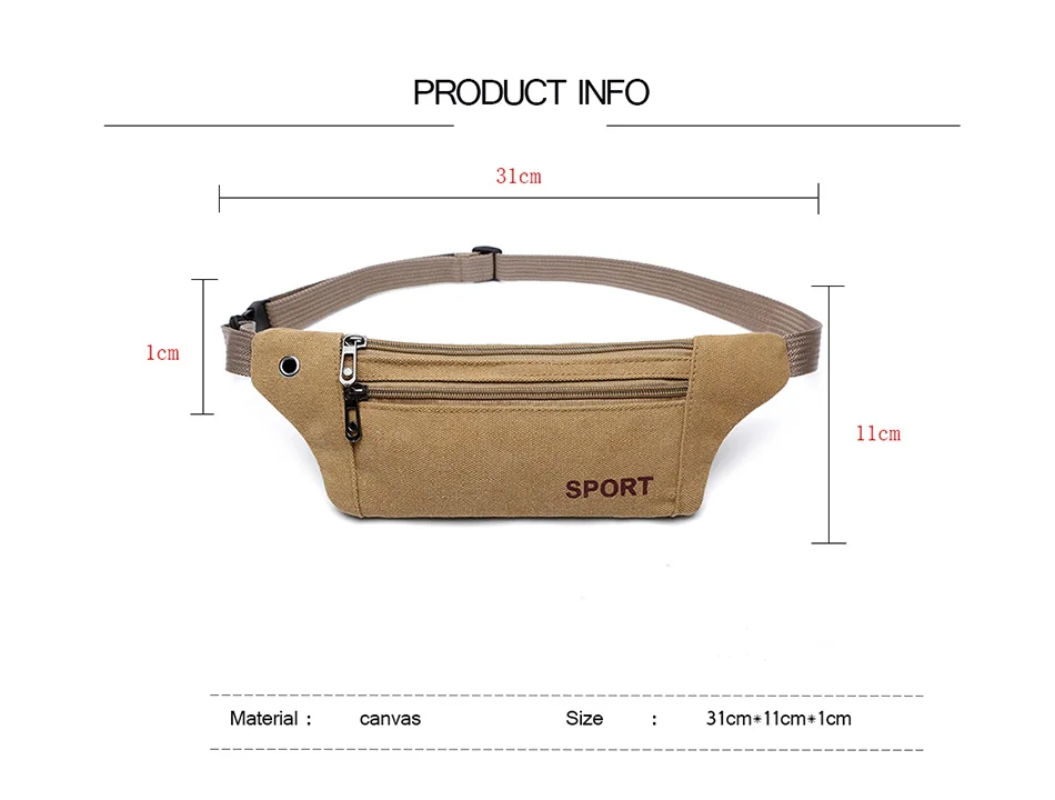 WAGNKA unisex chest bag canvas running waist bag for men fanny pack waist bag men chest bag for men casual chest bag tactical