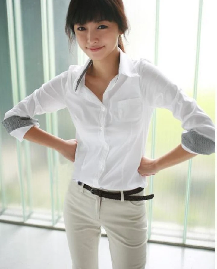 Rushed Special Offer Tropical Blouse Y Office Lady Women Work Rushed Special Offer Tropical Blouse Y Office Lady Women Work Wear Slim Clothing Turn Down Collar Sheer Shirts Plus Size C0 In Blouses From