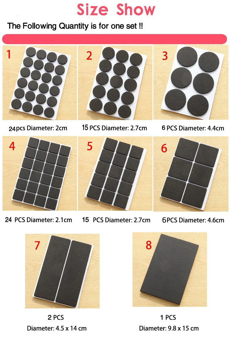 Кisaki 1-24 шт Self самоклеящаяся фурнитура ножка ноги Ковер войлочные прокладки Нескользящие коврик бампер демпфер для стула настольный